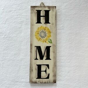Handmade Rustic Home Wall Decor Sign with Sunflower Design